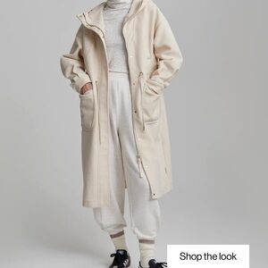 Varley Durham Long Line Cream Hooded Coat NWT